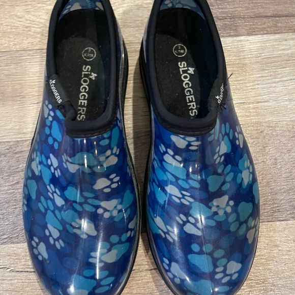 Sloggers Vibrant Blue Paw Print Shoes - Picture 1 of 6